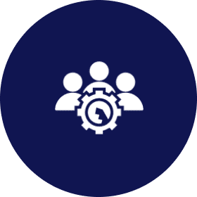 Teamwork and gear icon